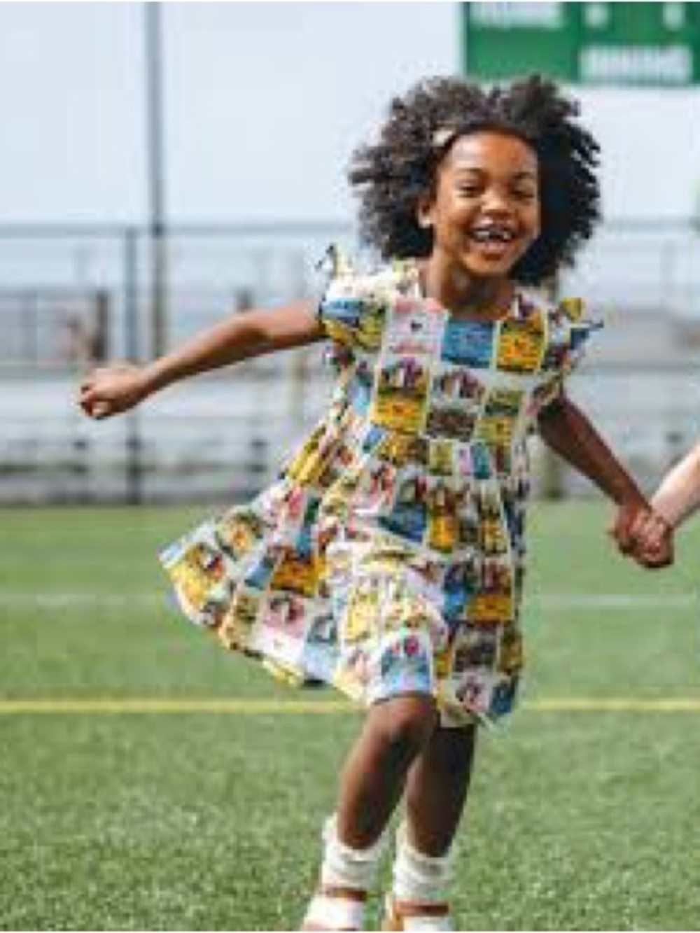Pink Chicken Crayons Girls' Multicolor Printed Flutter-Sleeve Dress